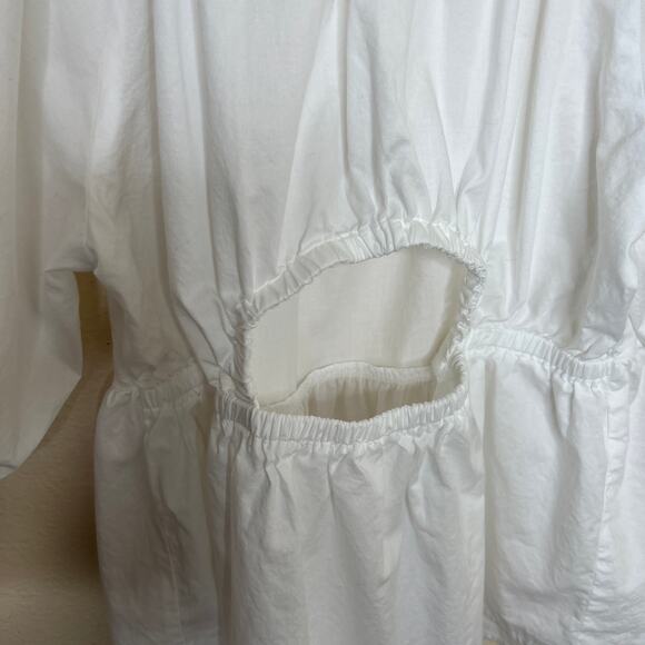 Old Navy White Cotton Open Back Blouse Medium - Picture 6 of 8